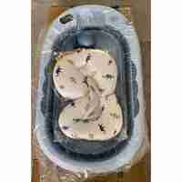 Cada de Baie, Flippy, pentru Copii 0 luni - 6 Ani, cu Termometru, Pliabila, Perna Suport Inclusa, din Plastic, 81.5 x 49 x 21.5 cm, Albastru