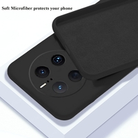 Husa de Protectie, Vafy, pentru Huawei Mate 50 Pro, Liquid Silicone, cu Microfibra pe Interior, Protectie Antisoc, Compatibil Incarcare Wireless, Negru