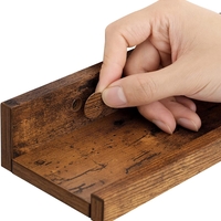 VASAGLE Set 3 rafturi suspendate plutitoare, cu margine frontala inaltata, 38x10x5 cm, maro rustic