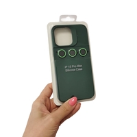 Husa Apple iPhone 13, Vafy, din Silicon Lichid, Interior din Microfibra, Lentile Fosforescente de Protectie Camera, Anti Amprenta, Rezistenta la Socuri, Verde