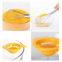 Set 3 ustensile pentru bucatarie Flippy, 2 teluri, un separator oua, inox/silicon, Galben