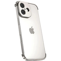 Carcasa de Telefon, Vafy, Compatibila Apple iPhone 17, Fara Rama, doar Colturi si Camera, din Metal, Grosime 0.1 mm, Gri Titanium