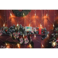 Sectiune Instalatie de Craciun Vafy, Tip Plasa, 160 LED-uri, 3 m x 1 m, 8 jocuri de lumini, Interconectabila, Fir transparent, Alb cald