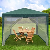 Pavilion cu plasa anti-insecte si fermoar, patrat, 3x3m, Verde