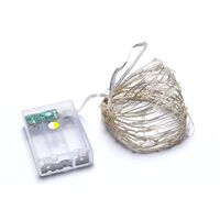 Instalatie de Craciun, Vafy, Decoratiune de Craciun, 100 Beculete LED, cu Baterii si Telecomanda, cu 8 Functii, Lungime 10 m, Alb rece