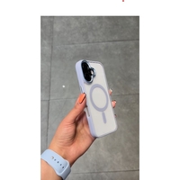 Husa de Protectie Compatibil cu iPhone 16, Vafy, Incarcare Wireless, Tehnologie Magsafe, Carcasa din TPU/ PC, Protectie Camera, Antisoc, Antizgariere, Mov - Transparent