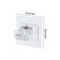 Set 2 Carlige Adezive Transparente, Flippy, Rezistente la Apa, 5 kg, Plastic, 6x6x4 cm
