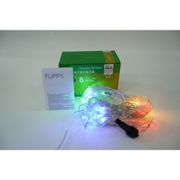 Sectiune Instalatie de Craciun Vafy, Tip Plasa, 80 LED-uri, 2 m x 1 m, 8 jocuri de lumini, Interconectabila, Fir transparent, Multicolor