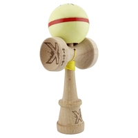 Kendama X Originala Silken, Profesionala, Flippy, Cupe Mari KING SIZE V3, Super Sticky, Gaura in Baza, Rulment Metalic, din lemn 18 cm, Ata 62/65 cm, Cream Galben