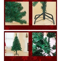 Brad de Craciun artificial cu suport inclus Flippy, 155 cm, 600 ramuri/varfuri, material plastic, suport clasic, fara iluminare, utilizat pentru interior/exterior, verde
