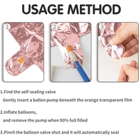 Balon din Folie Metalizata Flippy, Figurina Cifra, Tema Aniversare 40 cm, Ambalaj Individual, Pai inclus, Umflare cu Aer sau Heliu, Rose Gold, Cifra 4