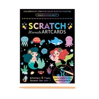 Set 9 Planse Razuibile, Flippy, Scratch ArtCards, +3 Ani, de Razuit si de Colorat, 19 x 14 cm, Model Sirene, Multicolor