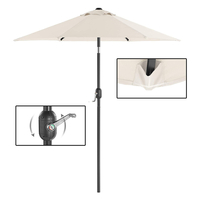 SONGMICS Umbrela de gradina 200 cm, inclinare dubla 30°, poliester UPF 50+, cadru metalic, bej