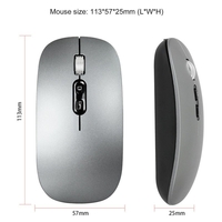 Mouse Wireless Reincarcabil, Vafy, Compatibil Windows/macOS, Bluetooth 5.1 + 2.4GHz, Silentios, DPI 800/1200/1600, Gri Inchis