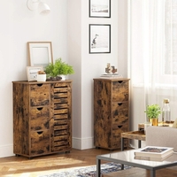 SONGMICS Comoda cu 3 sertare si dulap, 60x30x80cm, maro rustic