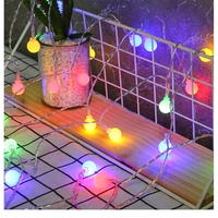 Instalatie sfere brad Craciun Vafy, 3 metri, 20 LEd-uri, alimentare la retea, fir transparent, multicolora