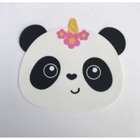 Suport pentru Pahar, Flippy, Model Urs Panda, din PVC, 18.5x16 cm, Rezistent la Caldura, Alb/Negru