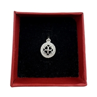 Pandantiv din Argint 925, Jolie Silver, pentru Dama, Model Trifoi cu Pietre de Zirconiu Cerc, 1 x 1 cm, 0.9 g, Argintiu