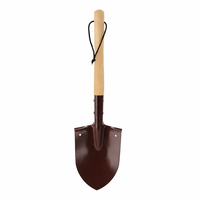Lopata compacta pentru camping si gradina, cu maner din lemn, lama din otel, 60 cm