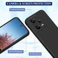 Husa de Protectie Matte TPU, Vafy, pentru Xiaomi Redmi 12 Pro, Protectie Camera, Antisoc, Antizgariere, Antialunecare, Acoperire Completa, Negru