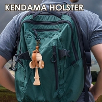 Husa pentru Kendama, Flippy, Husa de Depozitare pentru Kendama, din Piele Ecologica, Catarama cu Agatare pentru Transportare, Model Breloc Simplu, 19.5 x 2.5 cm, Maro