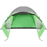 Cort camping 4 persoane cu antreu, protectie UV, impermeabil 3000 mm, 330x250x105 cm, gri