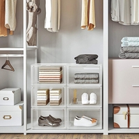 SONGMICS Organizatoare pantofi, transparente cu usa frontala, stivuibile, PVC, 6 cutii x 36x28x22 cm, transparent