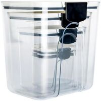 Set 4 Recipiente Depozitare Alimente, Flippy, pentru Organizare Bucatarie, cu Inchidere Ermetica, Transparent, Plastic fara BPA, Compatibile cu Masina de Spalat Vase, Diferite Dimensiuni, 350 ml, 1300 ml, 2700 ml, 4600 ml