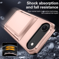 Husa de Protectie compatibila Apple iPhone 17 Air, Vafy, Compartiment pentru Carduri, Anti-alunecare, Protectie PC, Rezistenta la Zgirieturi, Rose Gold
