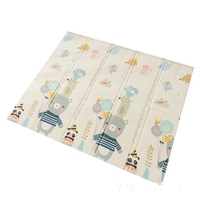 Covoras pentru Copii, Flippy, cu 2 Fete, Model Panda/Party, din XPE+PE, Impermeabil, Antiderapant, Protectie Termica, +3 Luni, Pliabil, 180 x 200 x 1