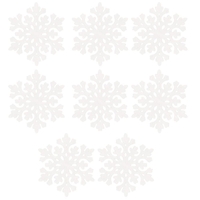 Decoratiune brad fulg de zapada, set 8 bucati, 8cm, alb