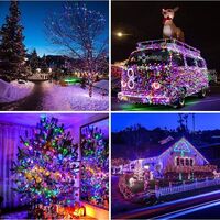 Instalatie Craciun, Tip Perdea IP44, 3m x 2m, 200 Led-uri, Multicolor, USB si telecomanda cu 8 functii, Vafy