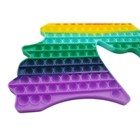 Jucarie antistres din silicon Pop it now, forma Unicorn, multicolor, urias