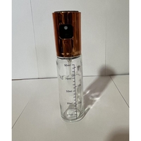 Pulverizator Ulei, Otet, Vafy, din Sticla, 100 ml, Reincarcabil, 18.3 x 4.3 cm, Masura 90 ml, Capac Lucios, Auriu