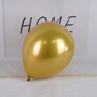 Set 12 Baloane, Flippy, din Latex Chrome, 13 cm, Auriu