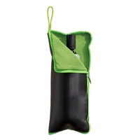 Husa Depozitare Umbrela, Flippy, Impermeabila, Interior Microfibra, cu Fermoar, 28 x 12 cm, Negru/Verde