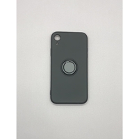 Husa protectie Vafy compatibila cu Apple iPhone XR Liquid Silicone Ring cu suport rotativ Negru