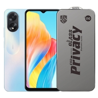 Folie de Protectie pentru Oppo A18, Vafy, Sticla Securizata ESD Antistatica, Super-X Privacy OG, Margini Negre, 0.30 mm, Transparent Inchis