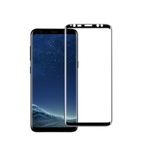 Folie de Protectie, Flippy, compatibil cu Samsung Galaxy S8 Plus, Acoperire Completa V2, Sticla Curbata, Negru