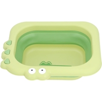 Lavoar Pliabil, Flippy, pentru Copii, din PP/TPE, Portabil, Model Crocodil, 30x24.5x9 cm, Verde