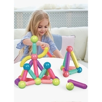 Set 42 de Piese Magnetice de Constructie, Flippy, Puzzle, Forme, 3 Ani, ABS, Magnet, 20x6.5x18 cm, Multicolor
