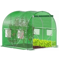 Folie inlocuire pentru sera 200x200x200 cm, PE 140g/mp cu plasa PP, UV4, 4 ferestre si usa cu fermoar, verde