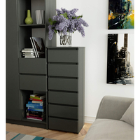 Comoda cu 6 sertare, PAL laminat 16 mm, 40x35x109 cm, gri