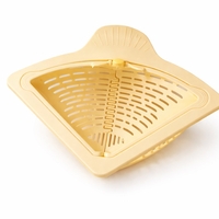 Cos Scurgere Chiuveta, Vafy, Strecuratoare Triunghiulara pentru Bucatarie, Suport Depozitare, Cos Perforat, Clatire cu Jet de Apa, 23 x 9.5x 6 cm, Crem