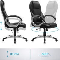 SONGMICS Scaun de birou ergonomic, reglabil pe inaltime, functie balans, tapitat piele sintetica, 54x50x122 cm, nergu