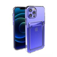 Husa protectie Vafy cu suport card compatibila cu Apple iPhone 12 Mini Transparent