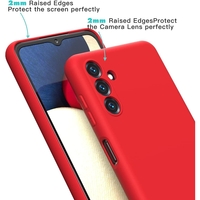 Husa de Protectie, Vafy, pentru Samsung Galaxy S23 FE, Liquid Silicone, cu Microfibra pe Interior, Protectie Antisoc, Compatibil Incarcare Wireless, Rosu