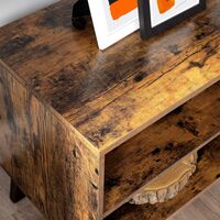 VASAGLE Comoda pentru TV, cu 2 usi si 2 rafturi deschise, 40x140x50cm, maro rustic