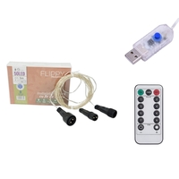 Instalatie de Craciun Liniara, Vafy®, Tip Liniara, Fir Cupru, 8 Jocuri de Lumini, cu Telecomanda, 5 m, 50 Led-uri, Alimentare USB, 4.5V, Albastru