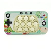 Jucarie interactiva tip consola pentru copii Flippy, speed push whack-a-mole, joc de viteza pop it, material ABS/silicon, cu nivele, sunete si lumini, 15.5 x 7.6 x 5.3 cm, model dinozaur, verde